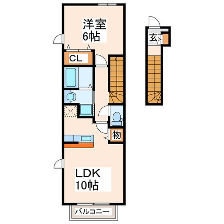 下南部団地入口 徒歩11分 2階の物件間取画像